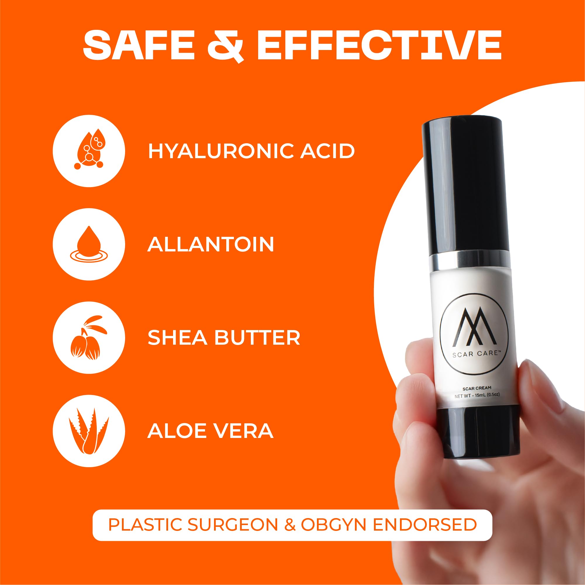 Motivo Scar Care shown as nearly invisible when dried on skin
