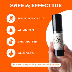 Motivo Scar Care shown as nearly invisible when dried on skin