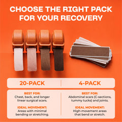 Motivo Scar Tape easy removal and gentle aftercare guidance.