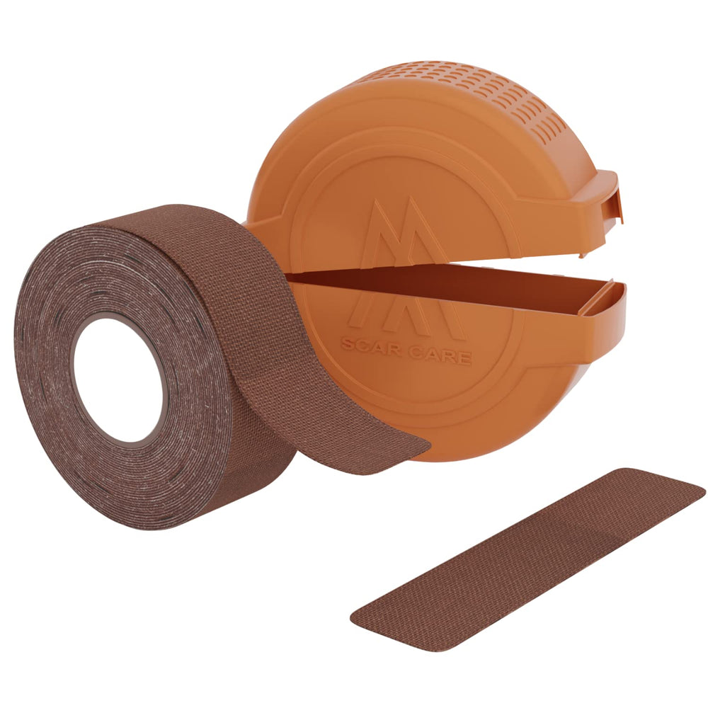 Motivo Scar Tape roll in cocoa shade for discreet scar coverage.
