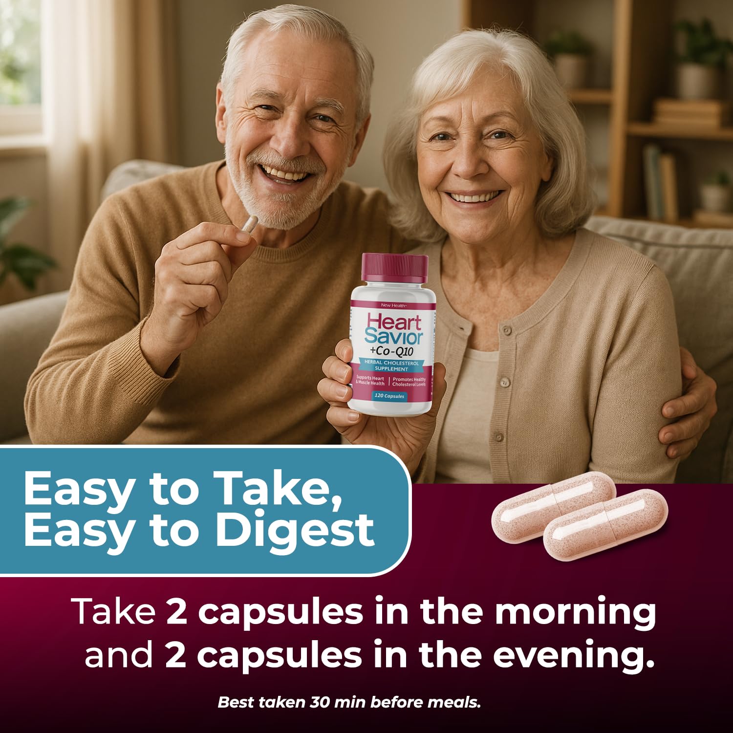 Mountain Health capsules closeup demonstrating easy-to-swallow design.