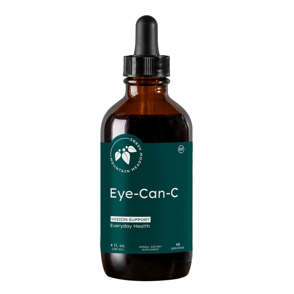 Mountain Meadow Herbs Eye-Can-C bottle front promoting daily eye wellness.