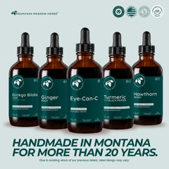 Mountain Meadow Herbs Eye-Can-C droplet closeup emphasizing hydration support for dry eyes.