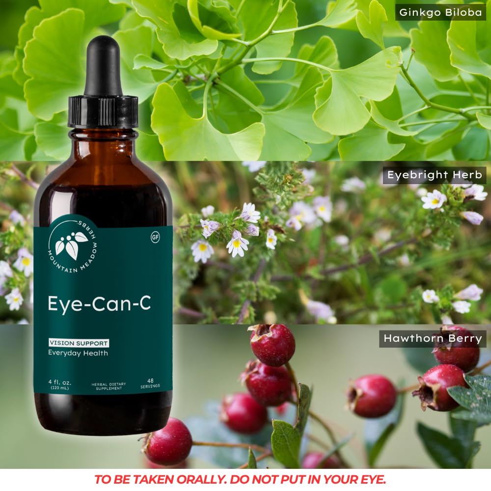 Mountain Meadow Herbs Eye-Can-C night-vision graphic suggesting improved visibility in low light.