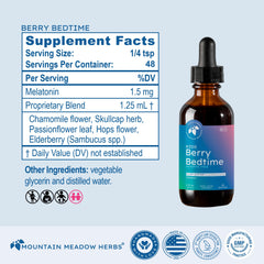 Mountain Meadow Herbs Berry Bedtime dosing illustration for children