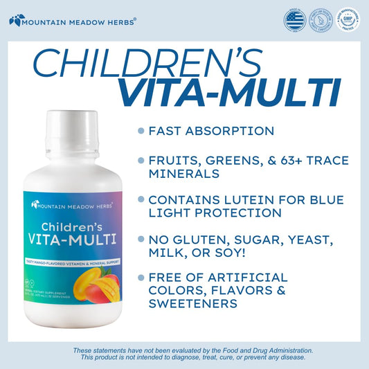 Pouring action of Vita-Multi shows easy to dose liquid for children