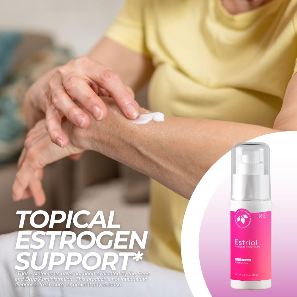 Estriol Cream behind knee application from Mountain Meadow Herbs for comfortable use.
