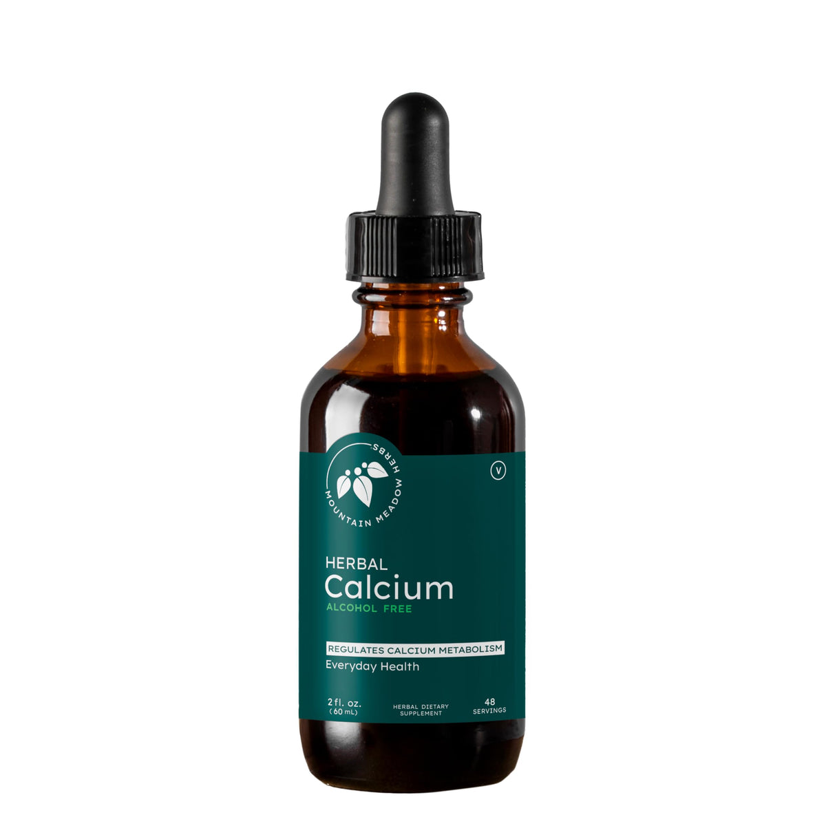 Mountain Meadow Herbs Herbal Calcium bottle pour for easy plant-based bone support.