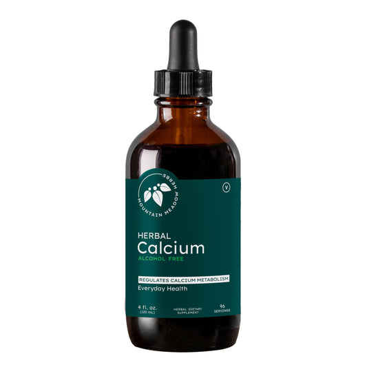 Mountain Meadow Herbs herbal calcium bottle with plant-based calcium for bones.