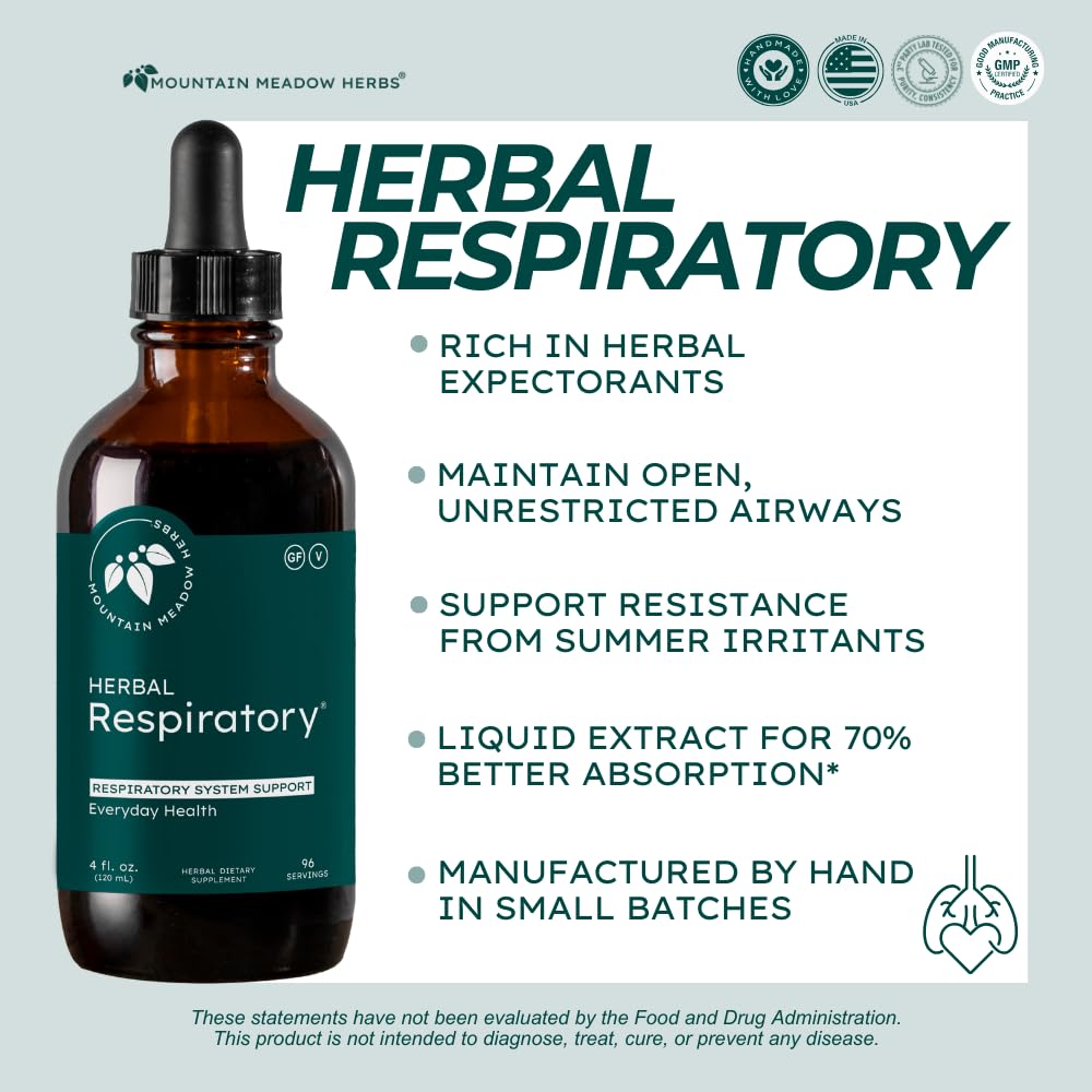 Mountain Meadow Herbs Herbal Extract pour focuses on convenient daily respiratory care.