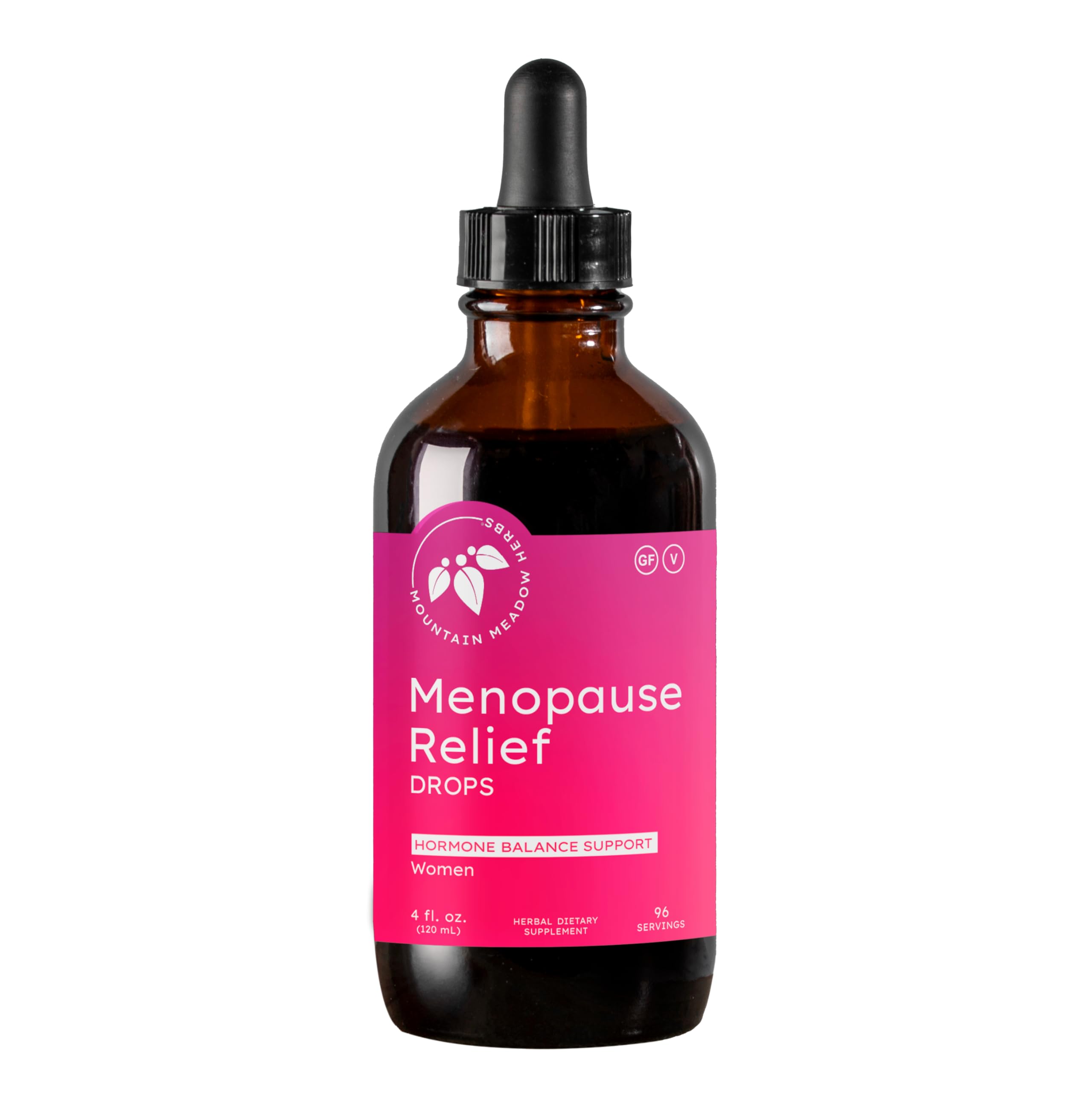 Mountain Meadow Herbs Menopause Relief Drops bottle ready for daily use to support balance