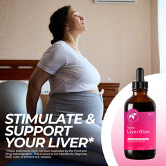 Mountain Meadow Herbs Mom's Liver Glow bottle with dosing spoon for easy dosing