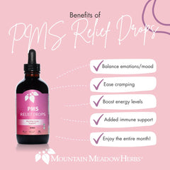 PMS Relief Drops pour shows easy daily use for quick support.