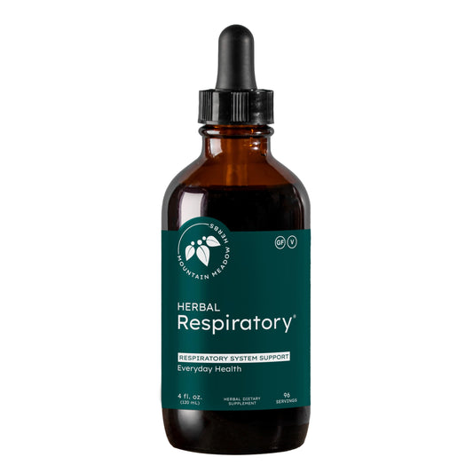 Mountain Meadow Herbs Herbal Respiratory bottle front, a soothing blend that may support airway comfort.