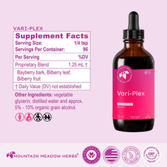 Mountain Meadow Herbs Vari-Plex cap closeup emphasizes GMP production in the USA