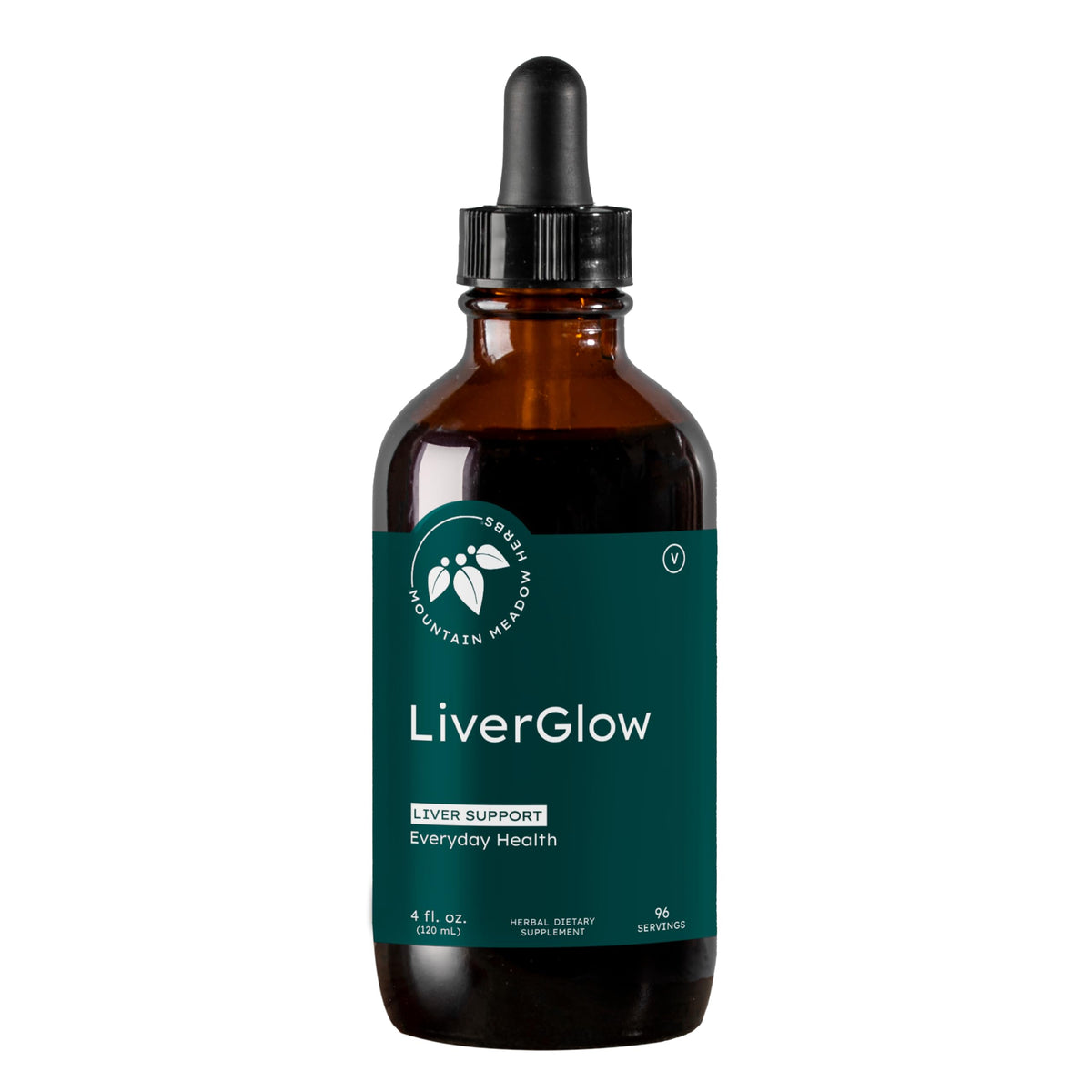 Mountain Meadow Liver Glow bottle front view for daily liver support