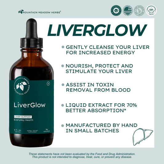 Liver Glow bottle label displaying herbal ingredients