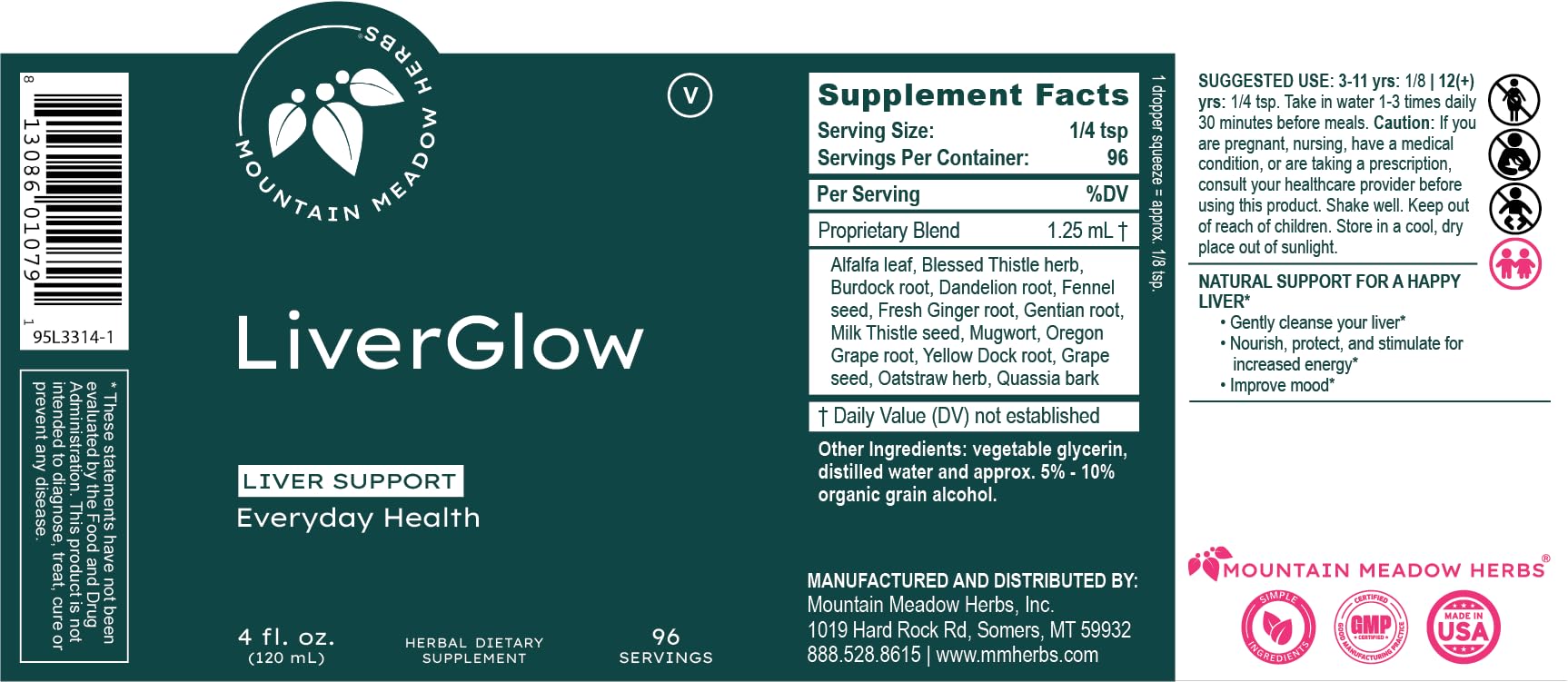 Closeup of herbal components in Liver Glow visual