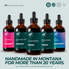 Packaging and cap detail of Mountain Meadow Liver Glow
