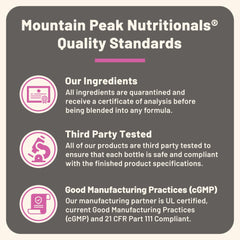 Mountain Peak Acid Assist tablet close-up reveals coated capsules for easy dosing.