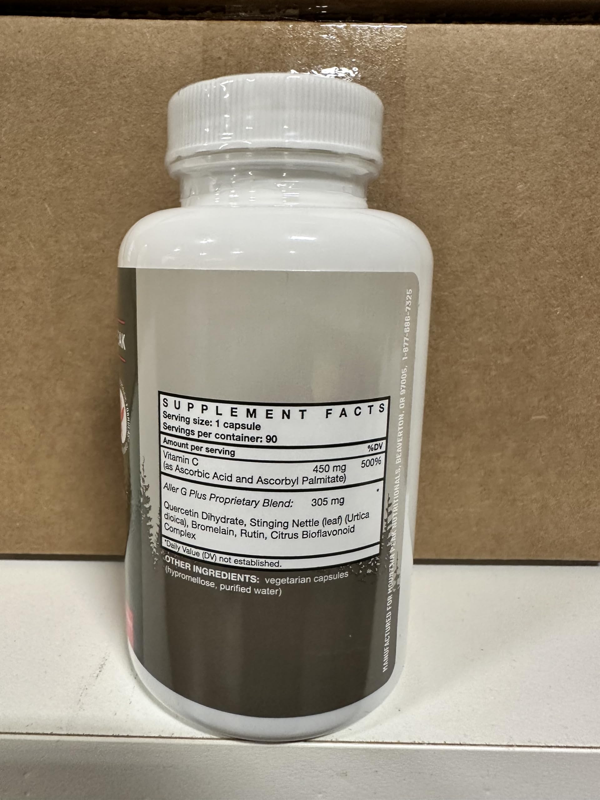 Mountain Peak Aller G Plus morning dosing setup for routine use.