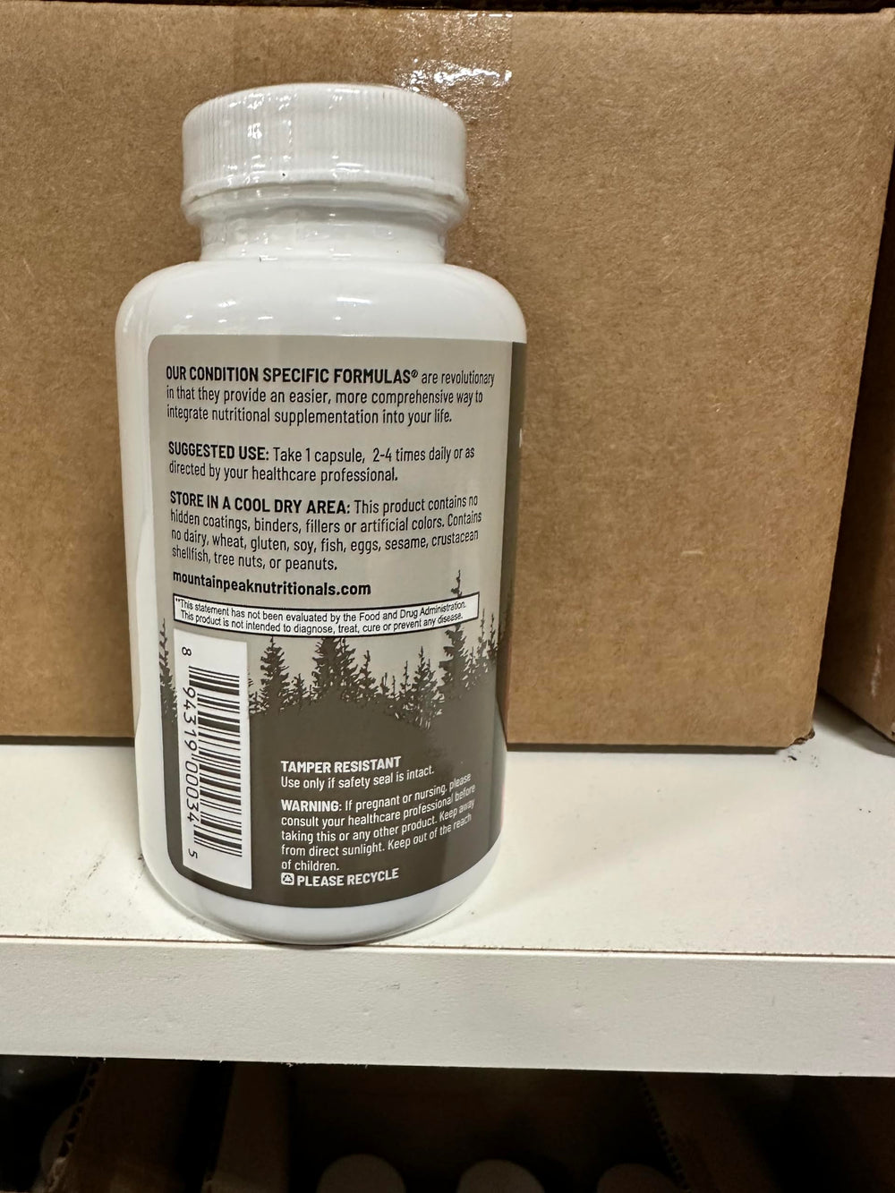 Mountain Peak Aller G Plus packaging box highlighting allergen-friendly formula.