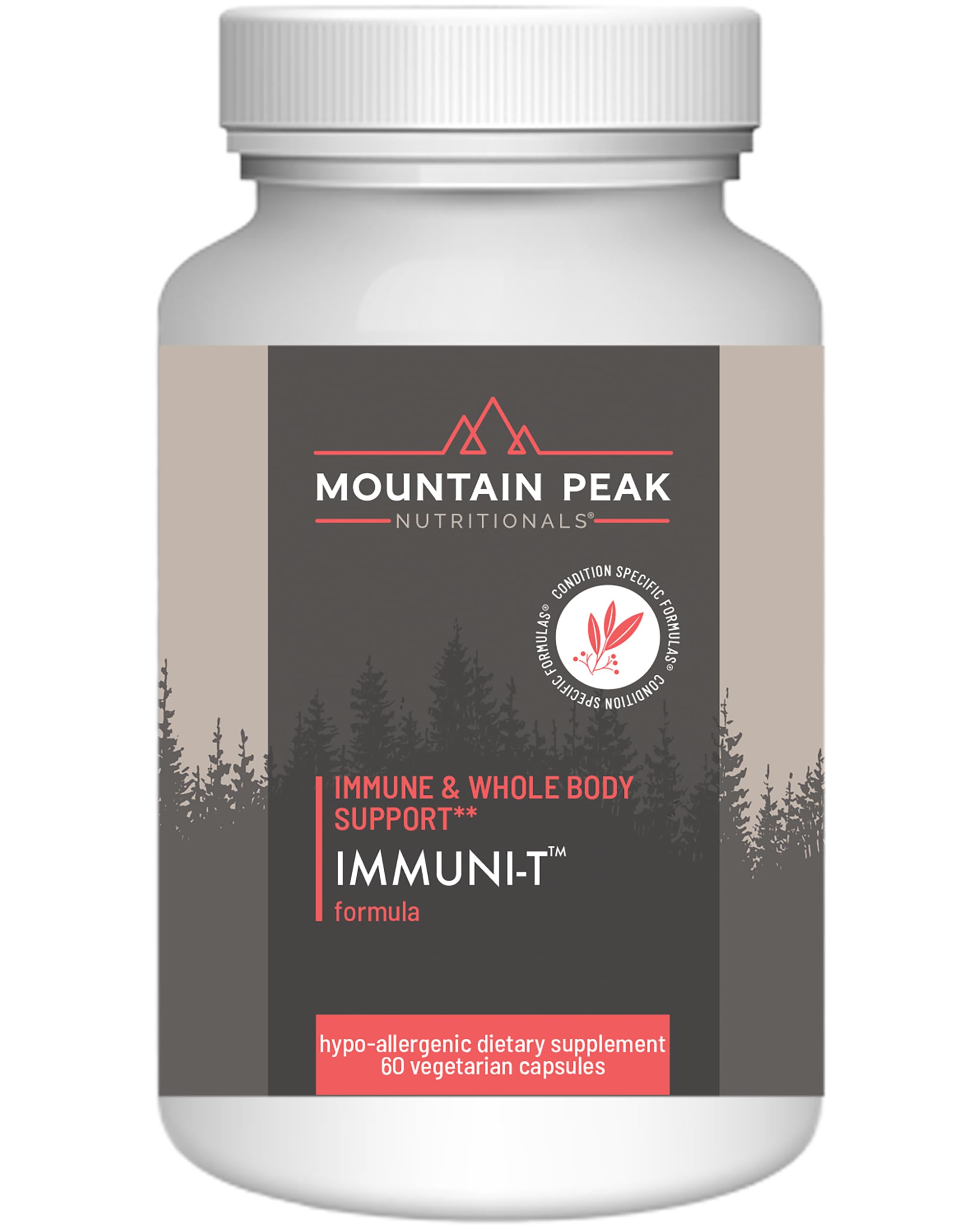 Mountain Peak Immuni-T bottle front view for daily immune support.