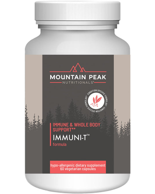 Mountain Peak Immuni-T bottle front view for daily immune support.