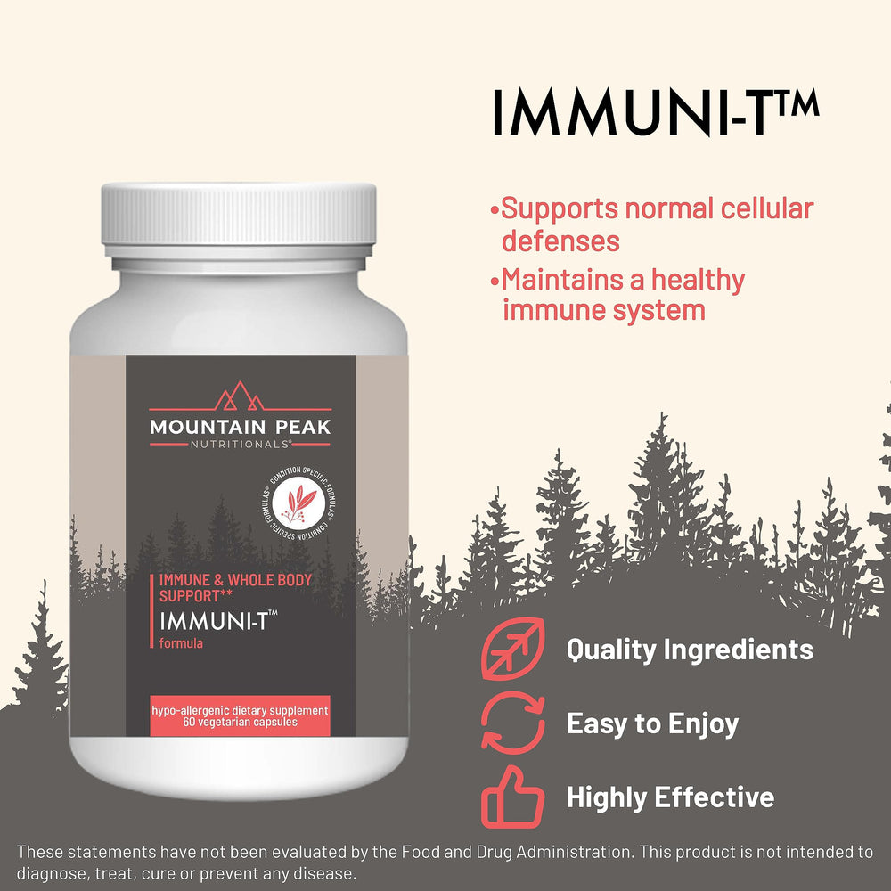 Immuni-T capsules close-up highlighting plant-based immune ingredients.