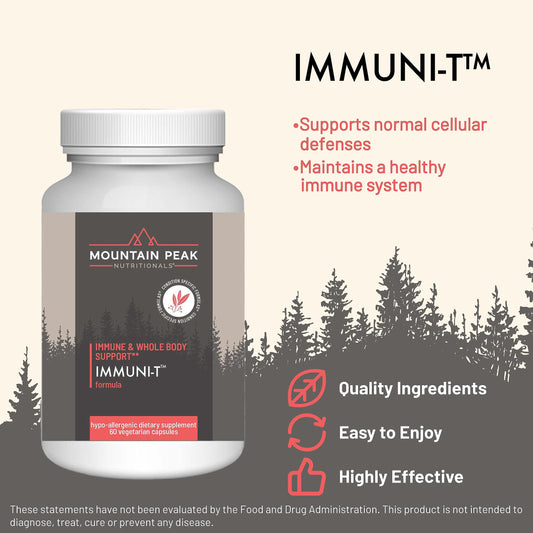 Immuni-T capsules close-up highlighting plant-based immune ingredients.