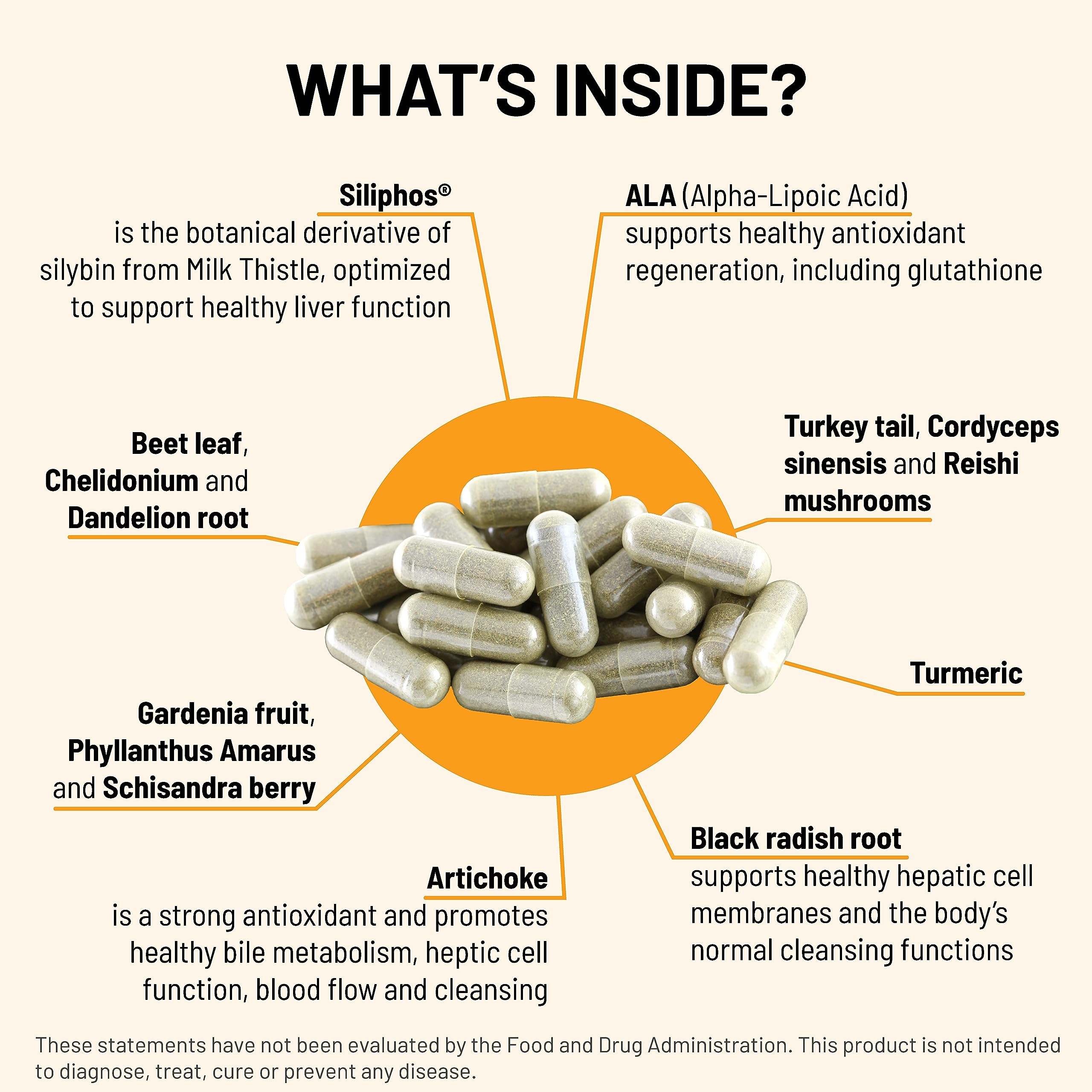 Mountain Peak Liver C capsules inside show vegetarian capsules for easy daily use.