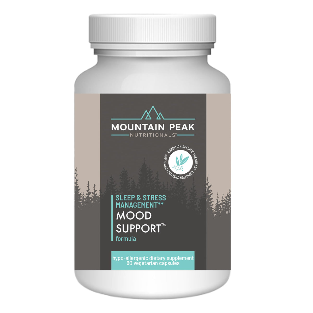 Mountain Peak Mood Support bottle ready for daily mood balance.
