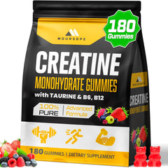 Moursope Creatine Gummies mixed berry bottle supports muscle performance during workouts.