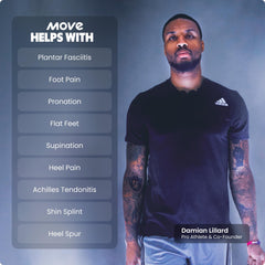 Move All Day Comfort Insole material-focus displays premium foam and core shock absorption