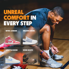 Move All Day Comfort Insole packaging image suggests easy swap between footwear