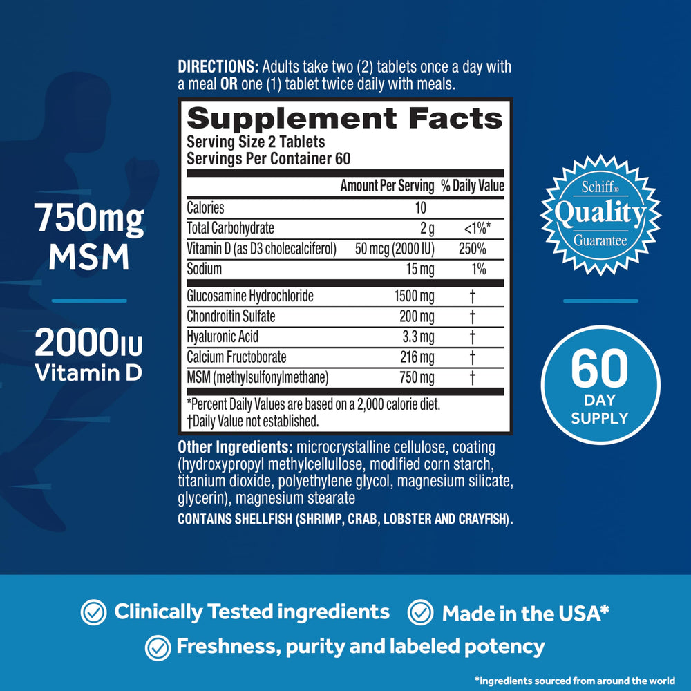 Move Free Advanced glucosamine formula supports joint structure and cartilage resilience