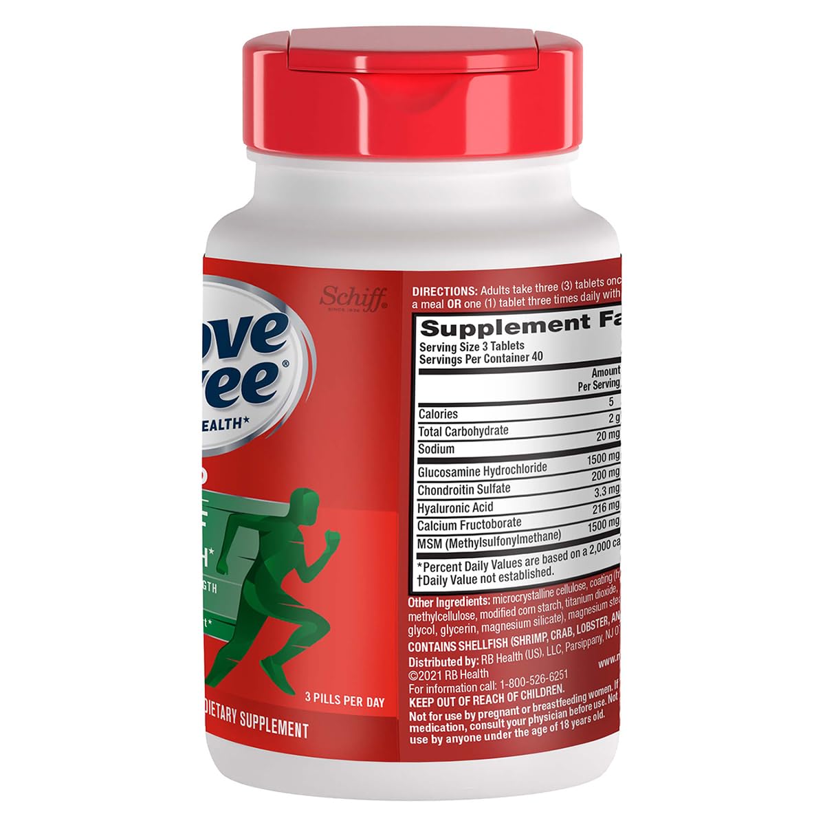 Move Free Advanced Plus MSM tablets close-up shows smooth coating and texture.