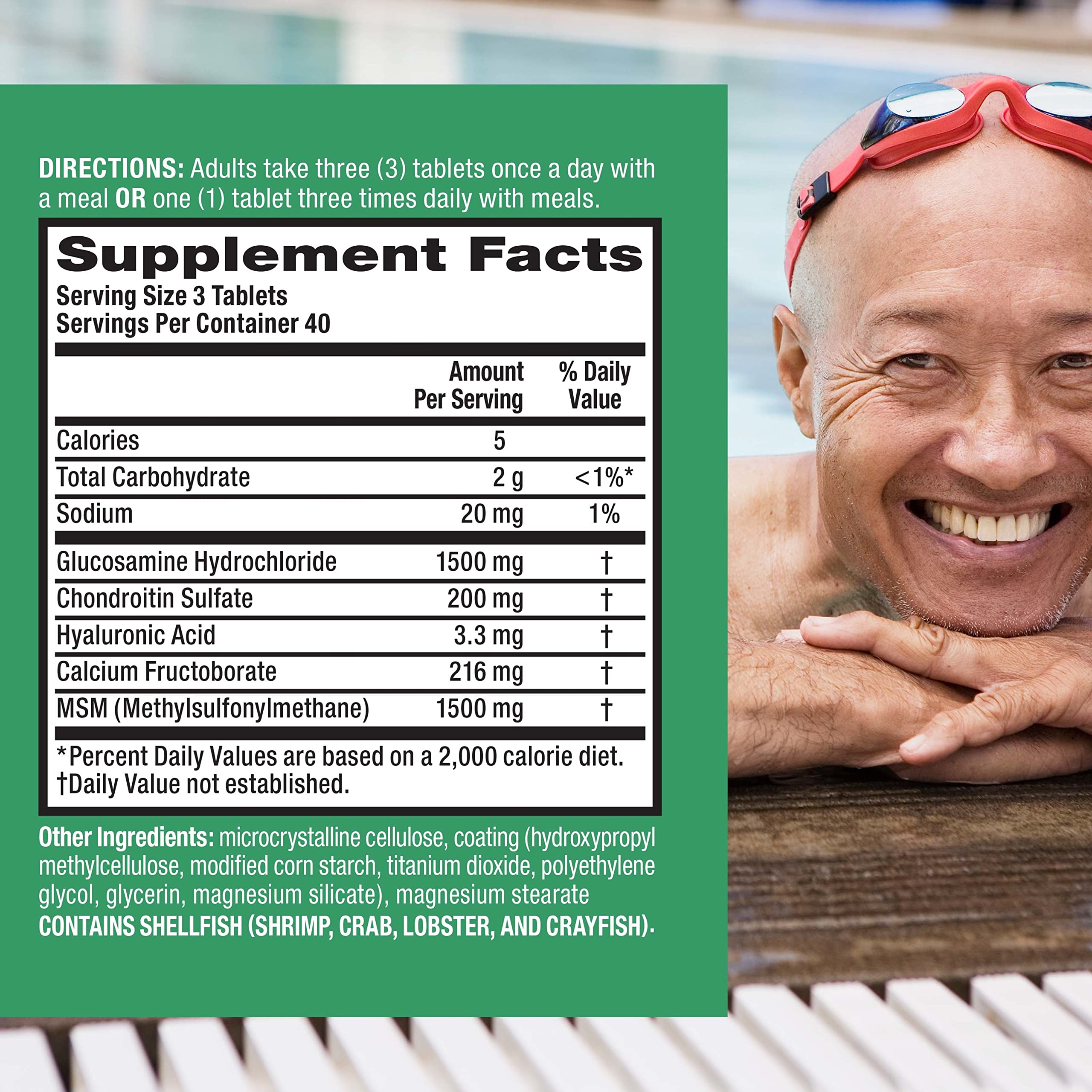 Move Free Advanced tablets closeup without glare, highlighting easy daily dosage.