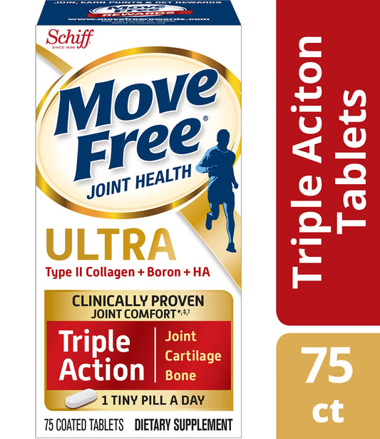 Move Free Type II Collagen bottle pour for daily joint support.