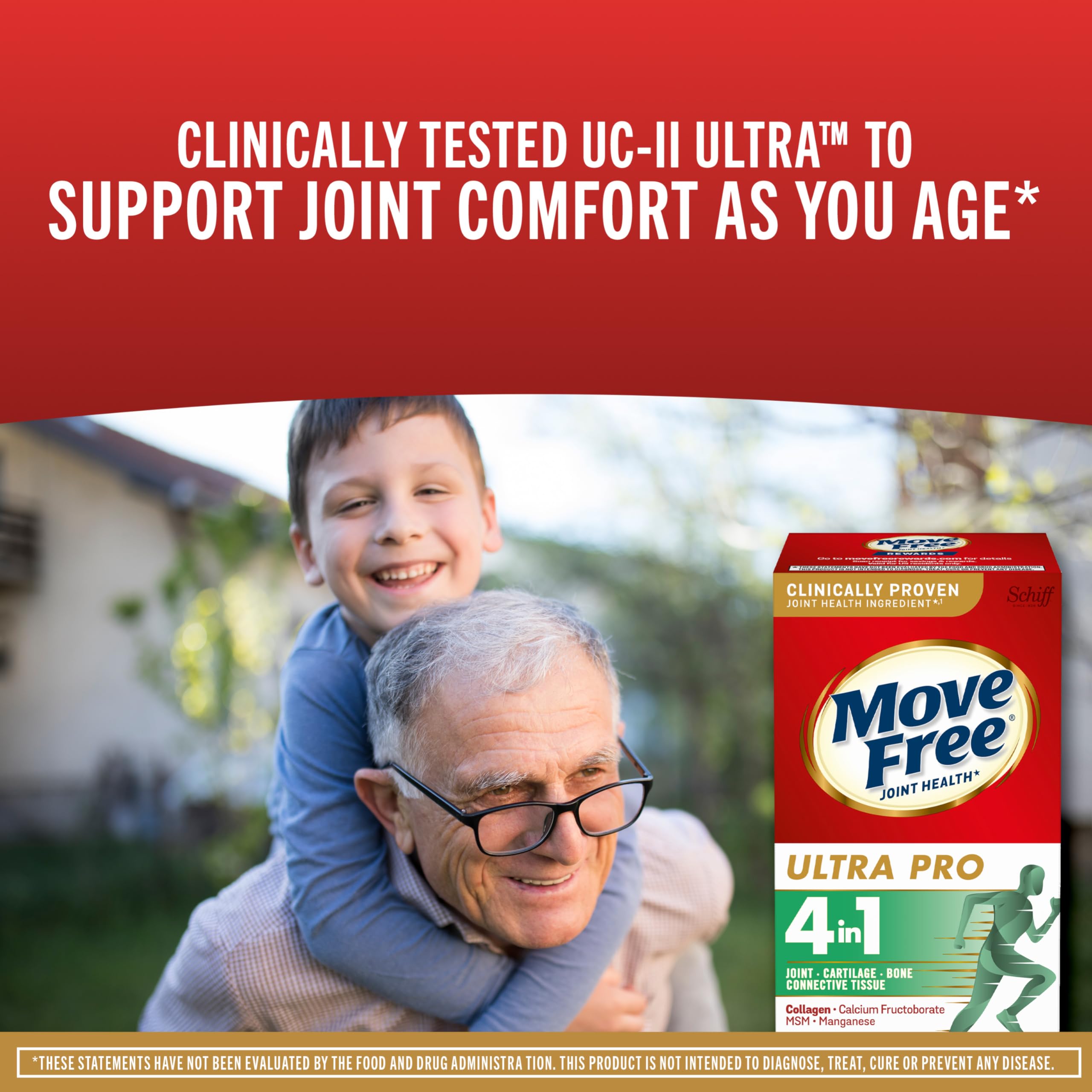 Move Free Ultra Pro tablets arranged for daily dosing.