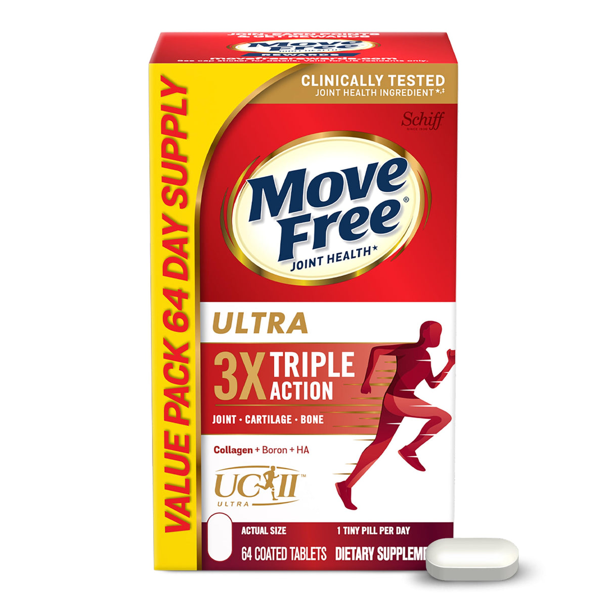 Move Free Ultra tiny-tablet-daily-dose supports smoother daily movement