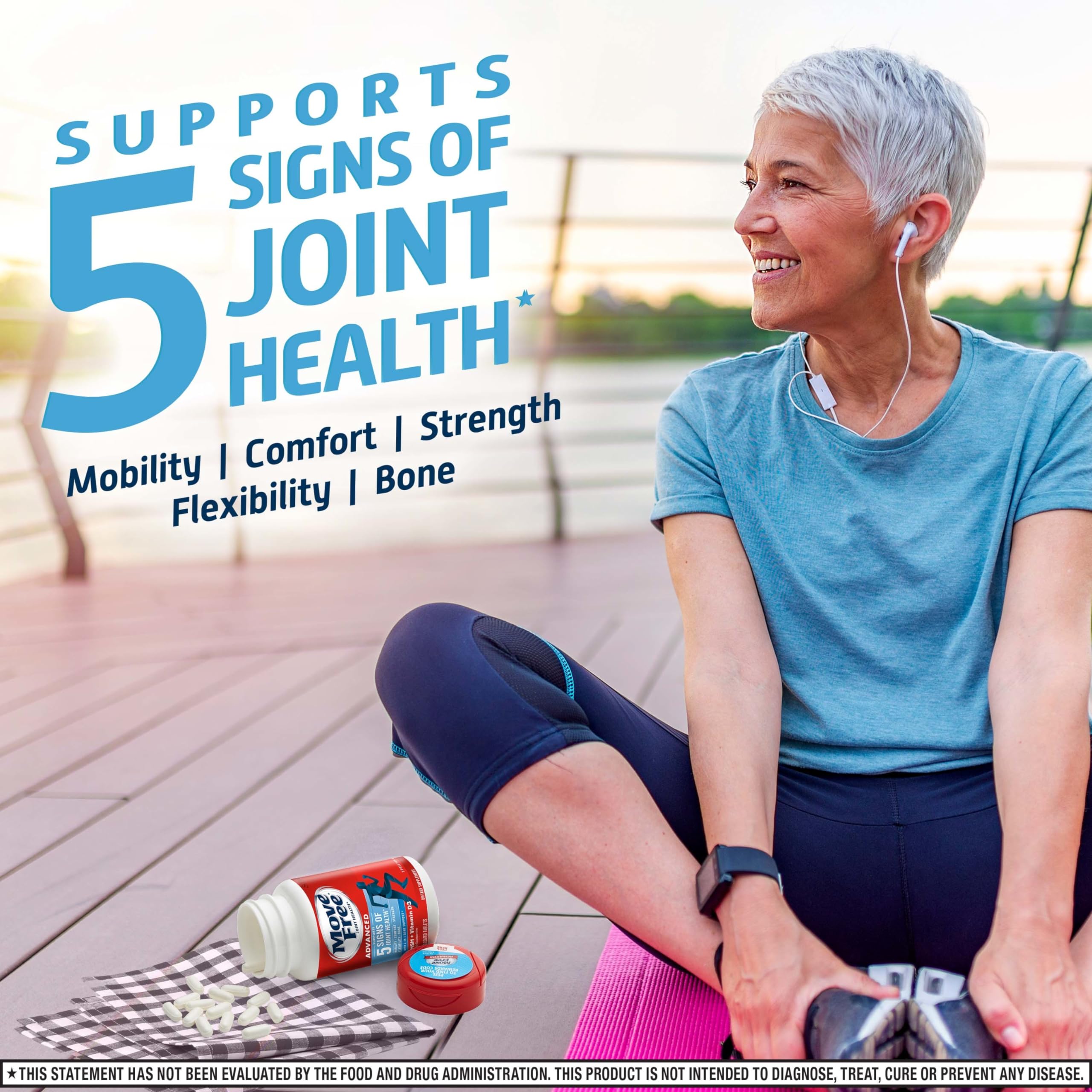 Move Free Advanced label closeup with UNIFLEX and D3 ingredients
