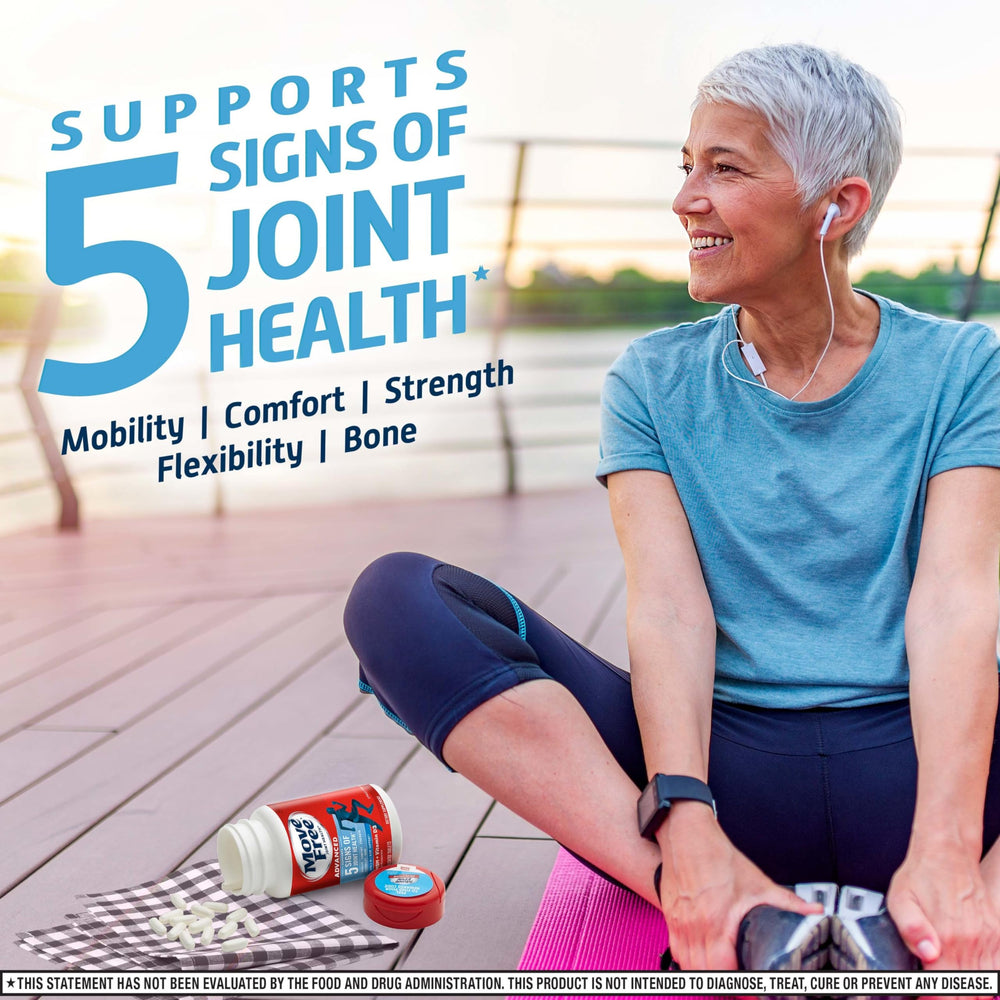 Move Free Advanced label closeup with UNIFLEX and D3 ingredients