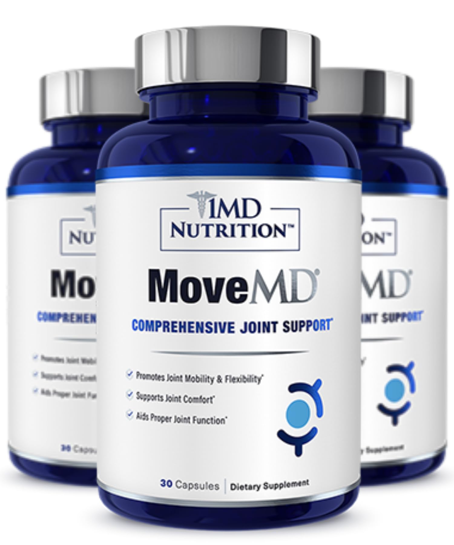 MoveMD bottle front view showing packaging for joint support and daily mobility.