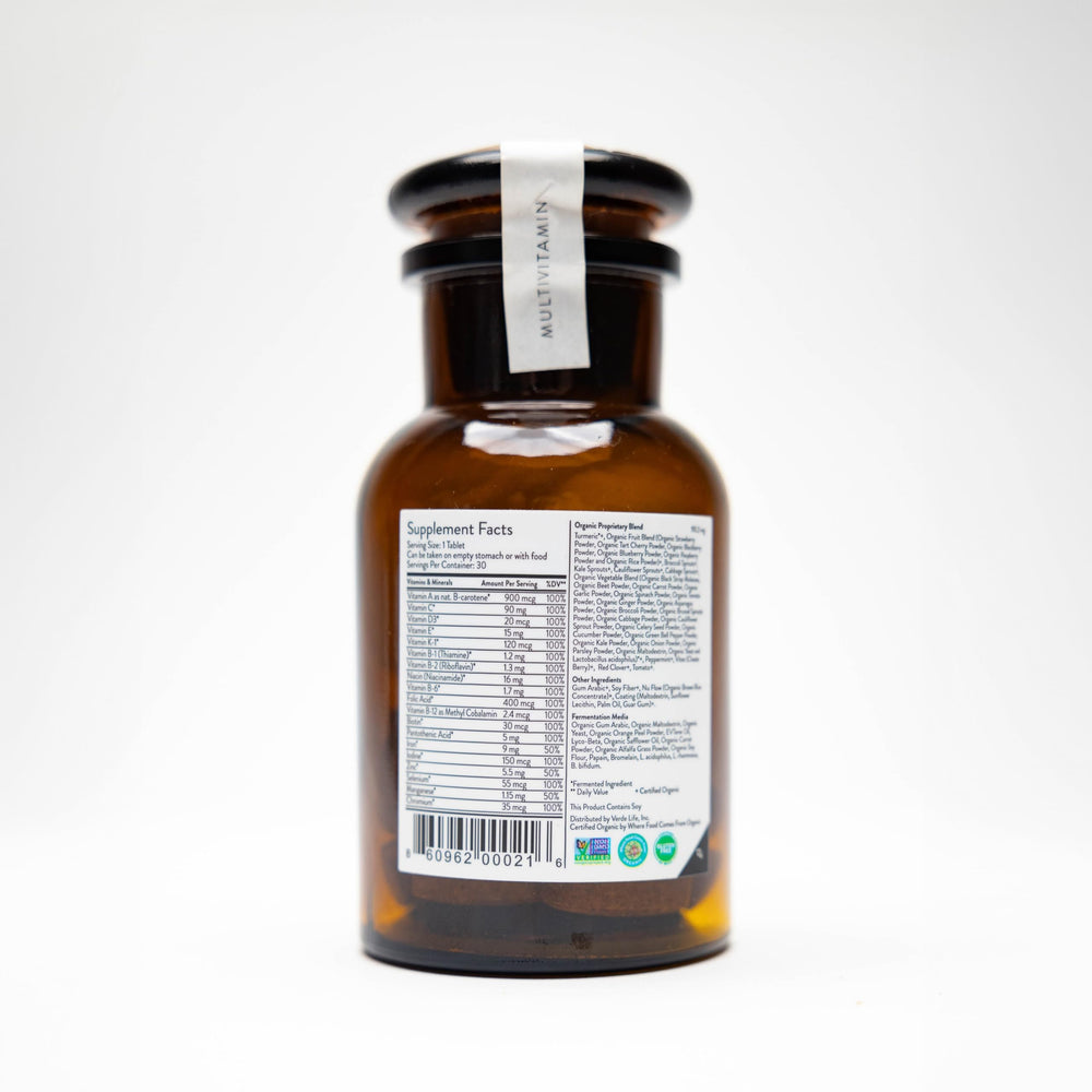 Movita organic fermented whole foods label showcasing clean ingredients.