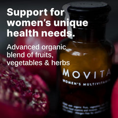 Movita vegan gluten-free non-GMO sticker signifying purity.