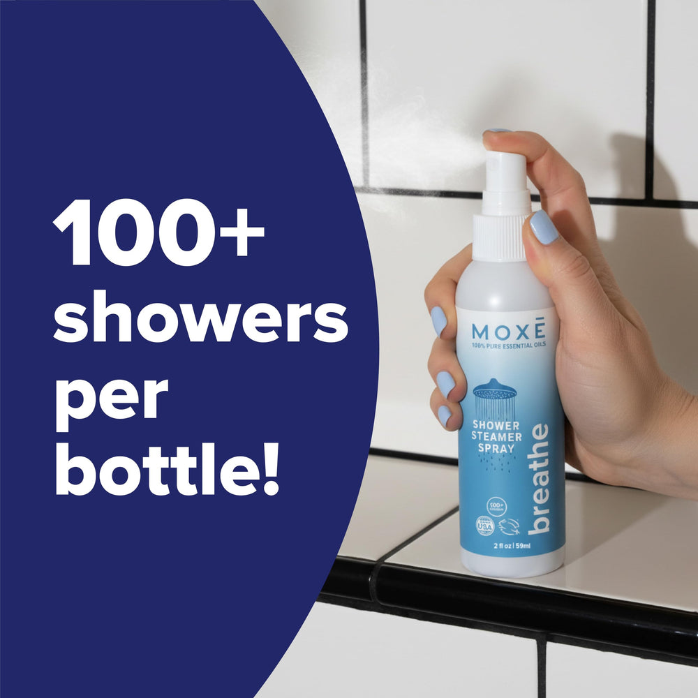 MOXE USA-made aromatherapy shower mist pack demonstrates quality and craftsmanship in every spray