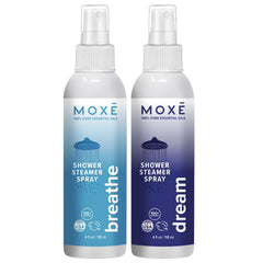 MOXE Breathe shower spray bottle for refreshing wake-up aromatherapy