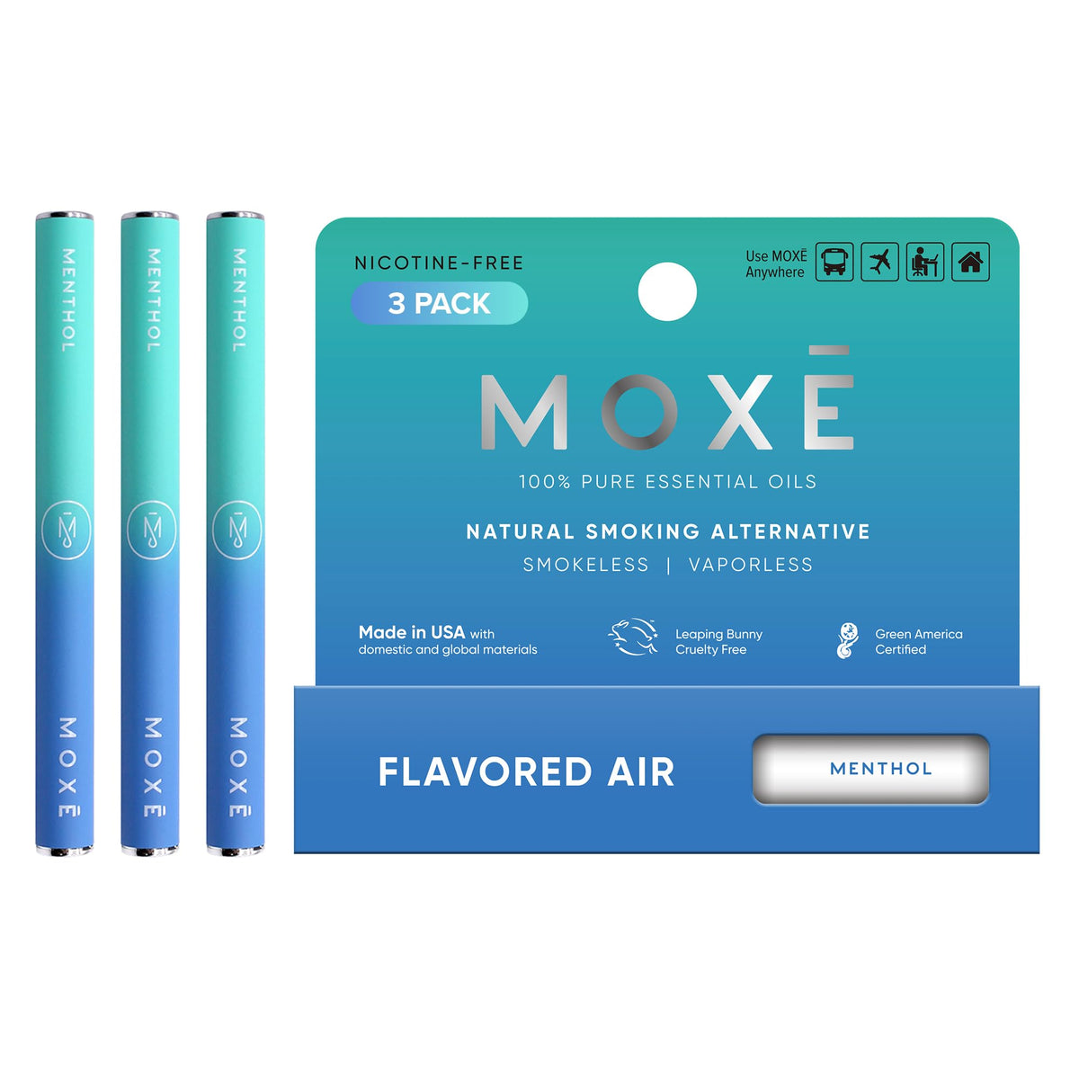 MOXE menthol air inhaler compact design for on-the-go refreshment