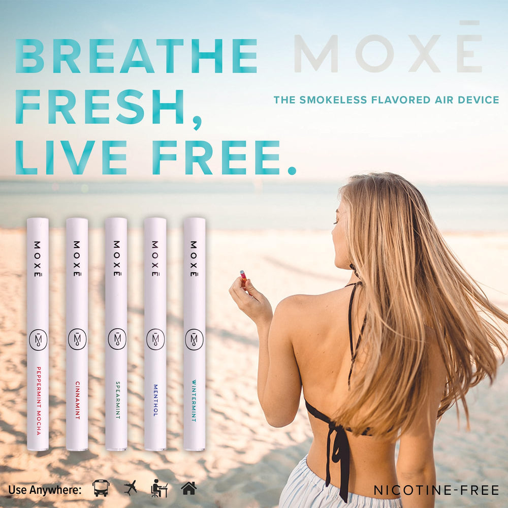MOXE USA-made essential oils badge signals pure ingredients for the inhaler